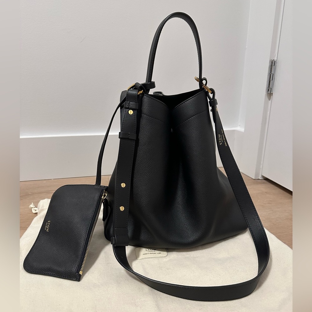 Stow London Black Curve Bag Gold Hardware - Picture 8 of 12